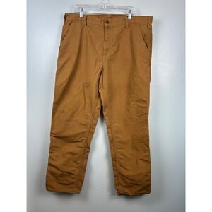 Carhartt Brown Dungaree Fit Work Pants Size 40x34 Carpenter 383-51 Workwear Mens